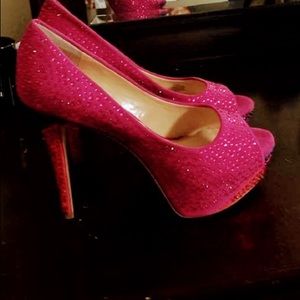 Glittler open toe heel shoe